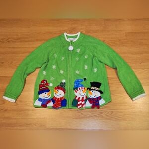 Green Snowman Sweater